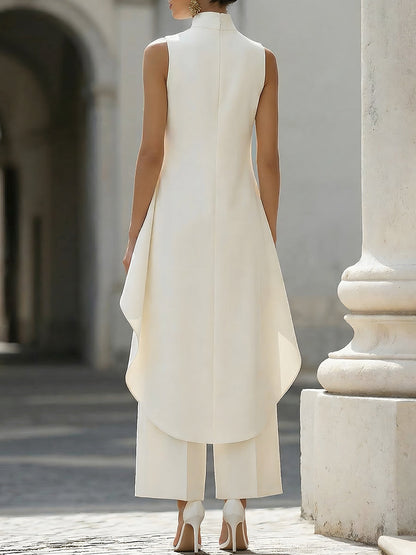 Faye – Asymmetric High-Neck Tailored Set