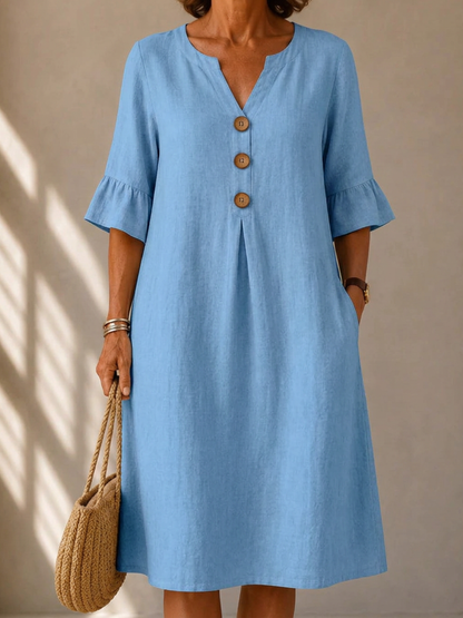 Eleanor – Relaxed Button Midi Dress