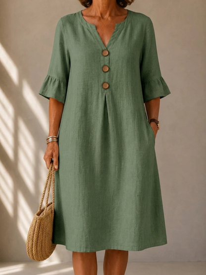 Eleanor – Relaxed Button Midi Dress