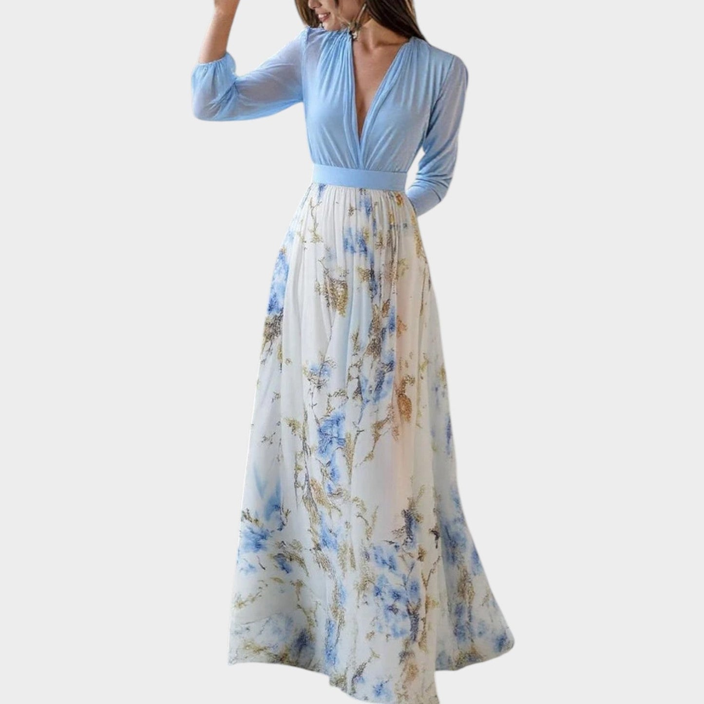 Aubrey – Floral Chiffon-Look Maxi Dress