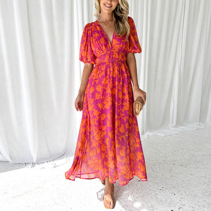 Shawna | Modern Floral Midi Dress
