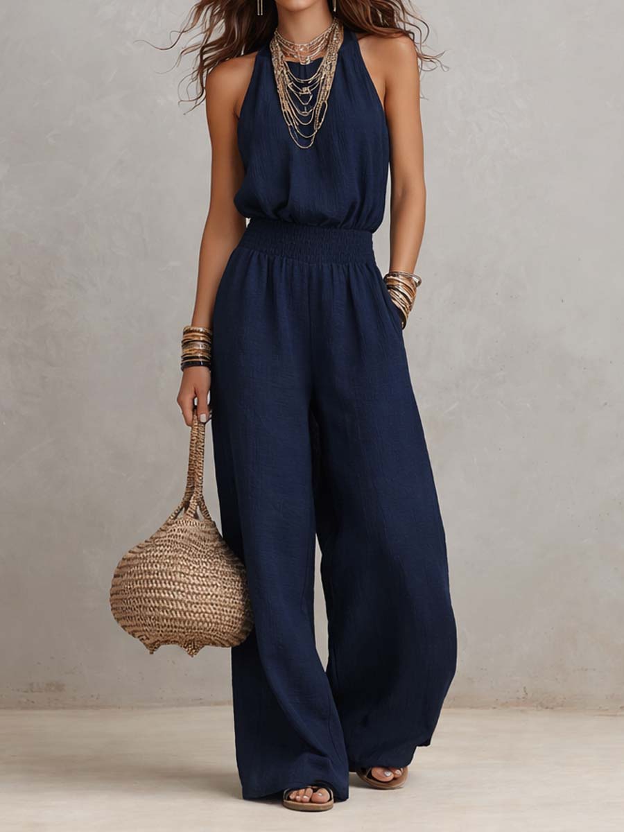 Ruth – Halter Neck Wide-Leg Jumpsuit