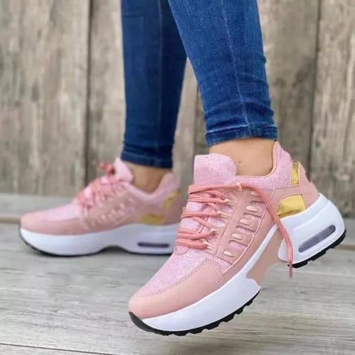 Geraldine – Lace-Up Cushioned Everyday Sneakers