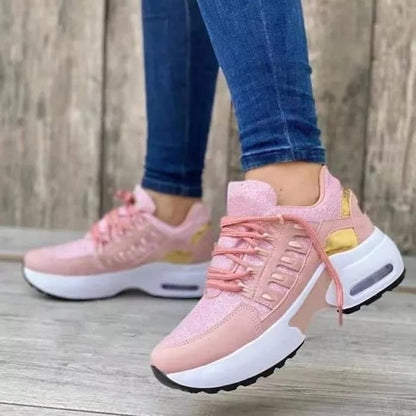 Geraldine – Lace-Up Cushioned Everyday Sneakers