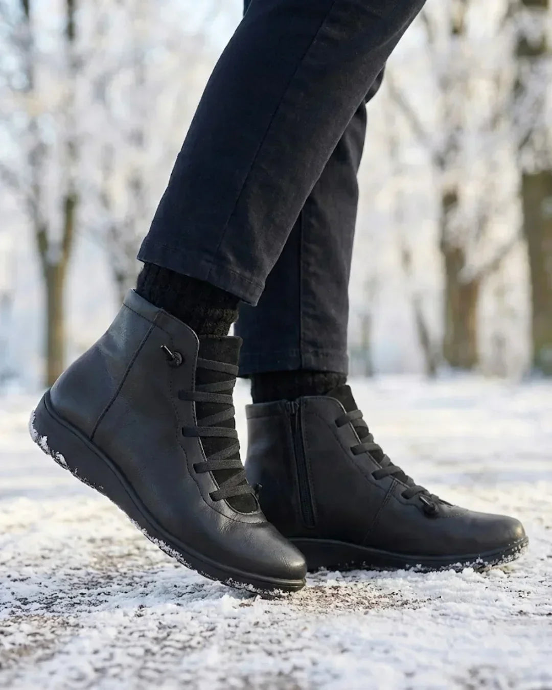 Carla – Lace-Up High-Top Ankle Boots
