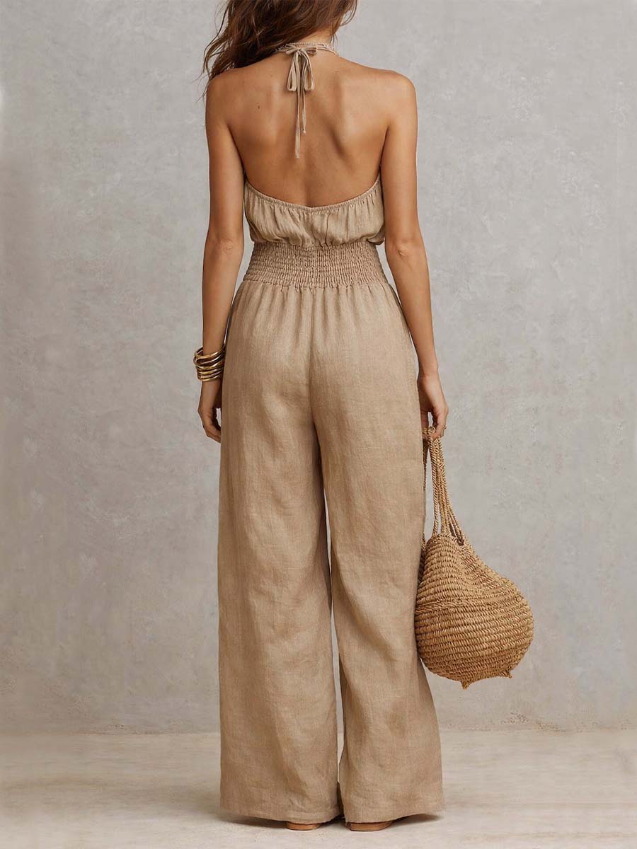 Ruth – Halter Neck Wide-Leg Jumpsuit