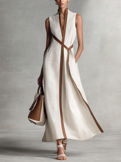 Ruby – Contrast Trim Sleeveless Maxi Dress