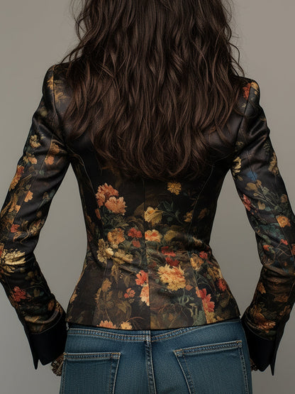 Hazel – Floral Print Fitted Blazer