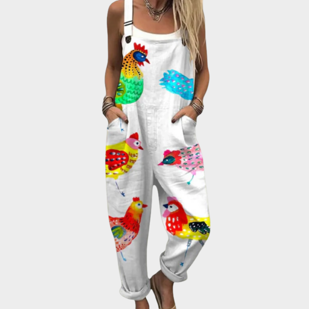 Audrey | Patchwork Print Overalls