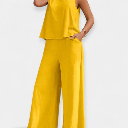 Mallory | Sleeveless Top and Wide-Leg Pants Ensemble