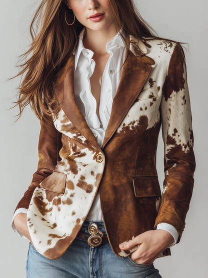 Doris – Cowhide Print Tailored Blazer