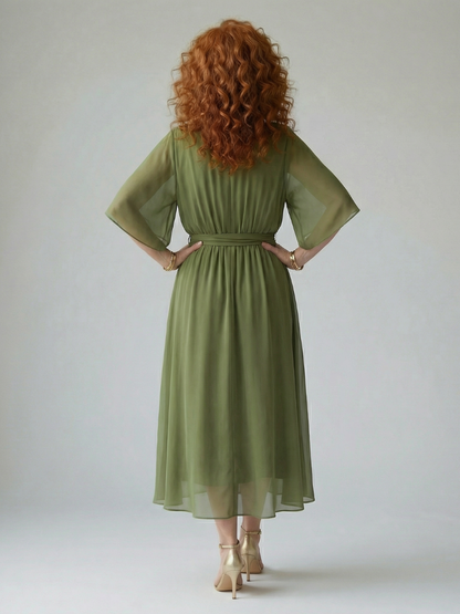 Alanna | Light Drape Midi Dress