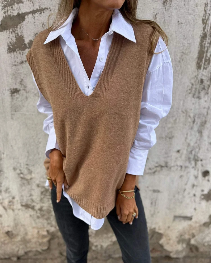 Alicia – Classic Knit Layering Vest