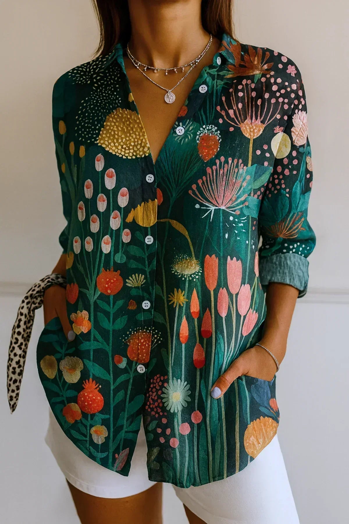 Kristy – Artistic Floral Print Blouse