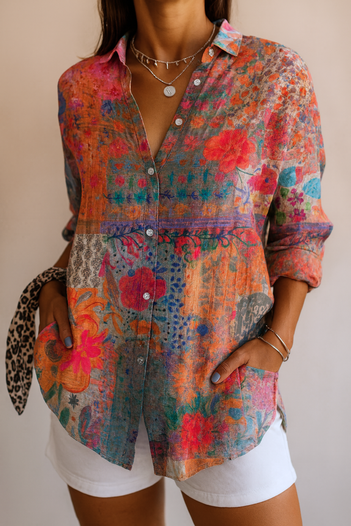 Kristy – Artistic Floral Print Blouse