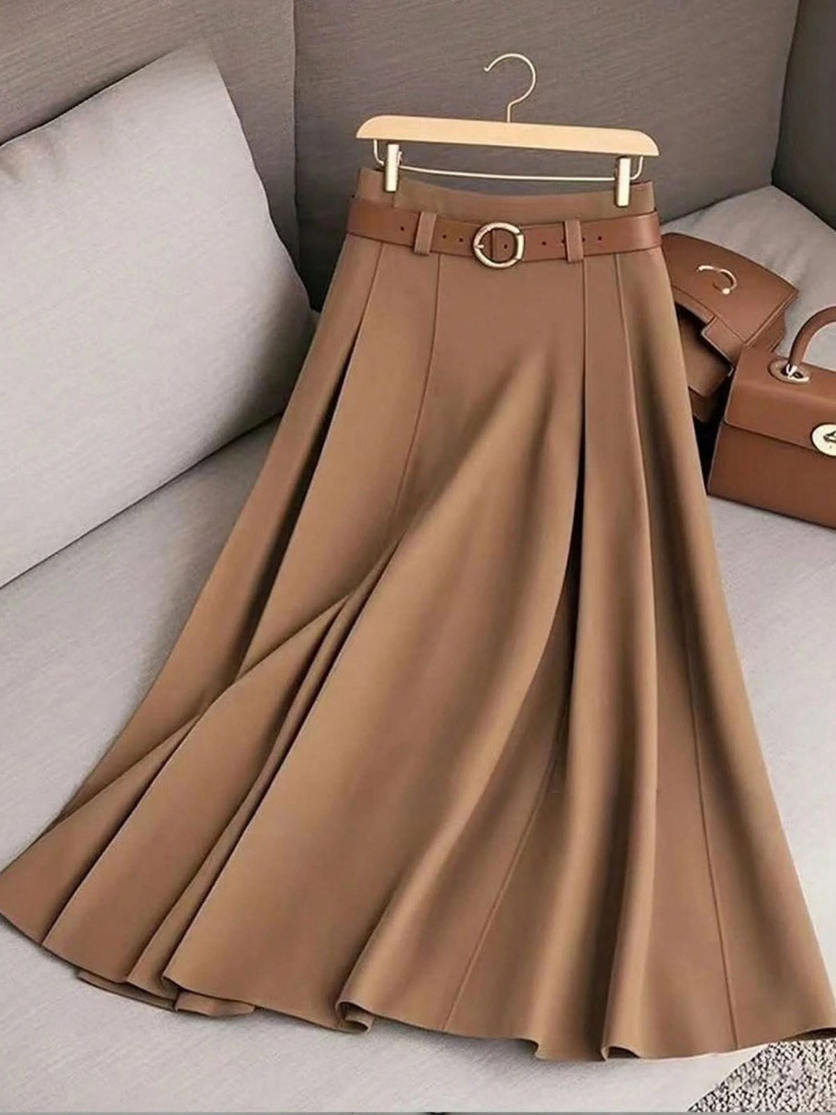 Mariah | Solid Colour High Waist a-Line Casual Skirt