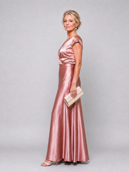 Hazel | Cap Sleeve Wrap Maxi Dress