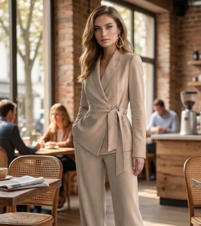 Nita – Tailored Wide-Leg Two-Piece Set