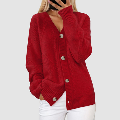 Vonda – Premium Knitted V-Neck Cardigan
