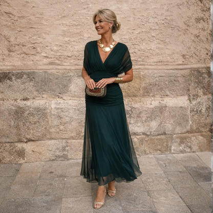 Mikaela – Draped Chiffon Maxi Dress