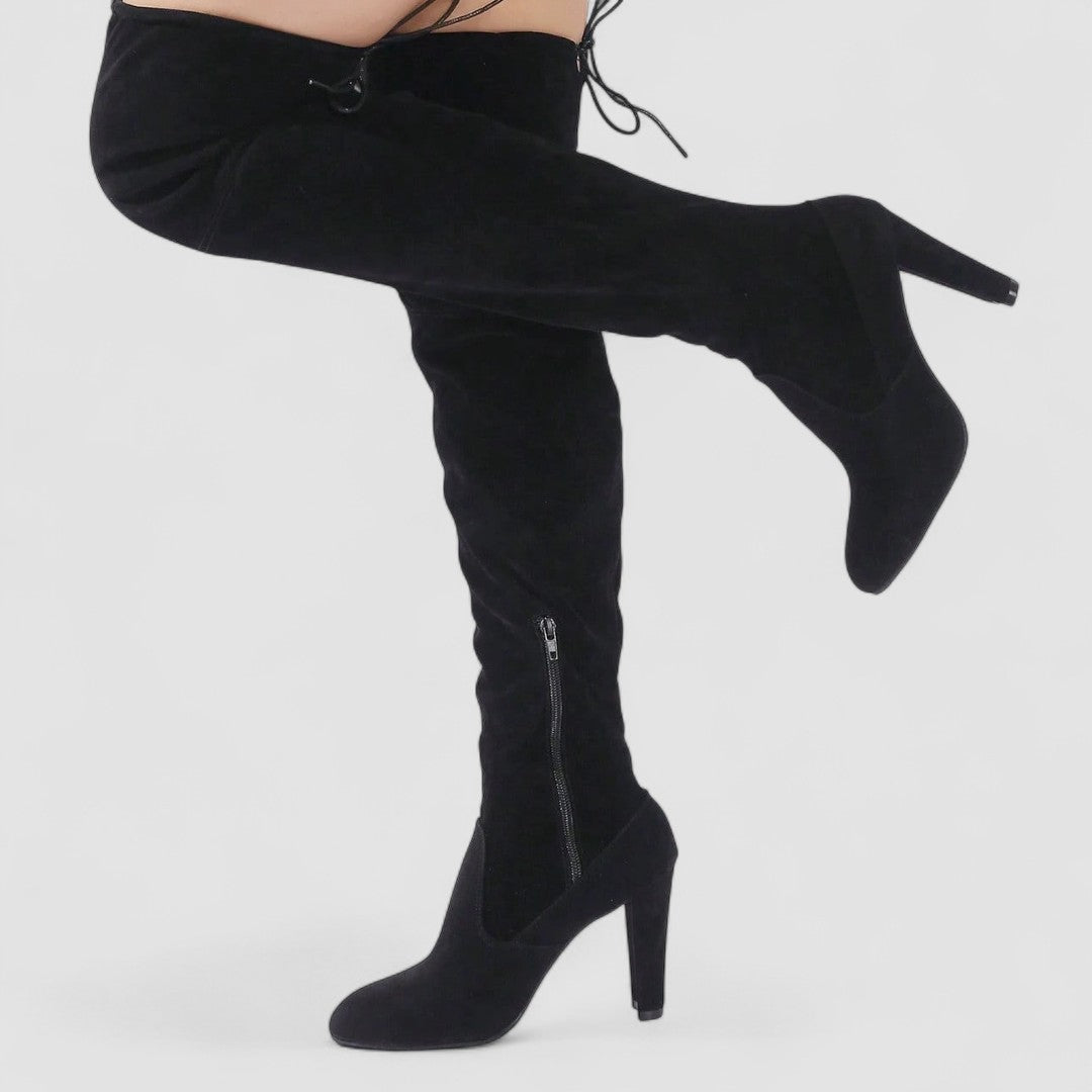 Mona – Over-the-Knee Suede Heeled Boots