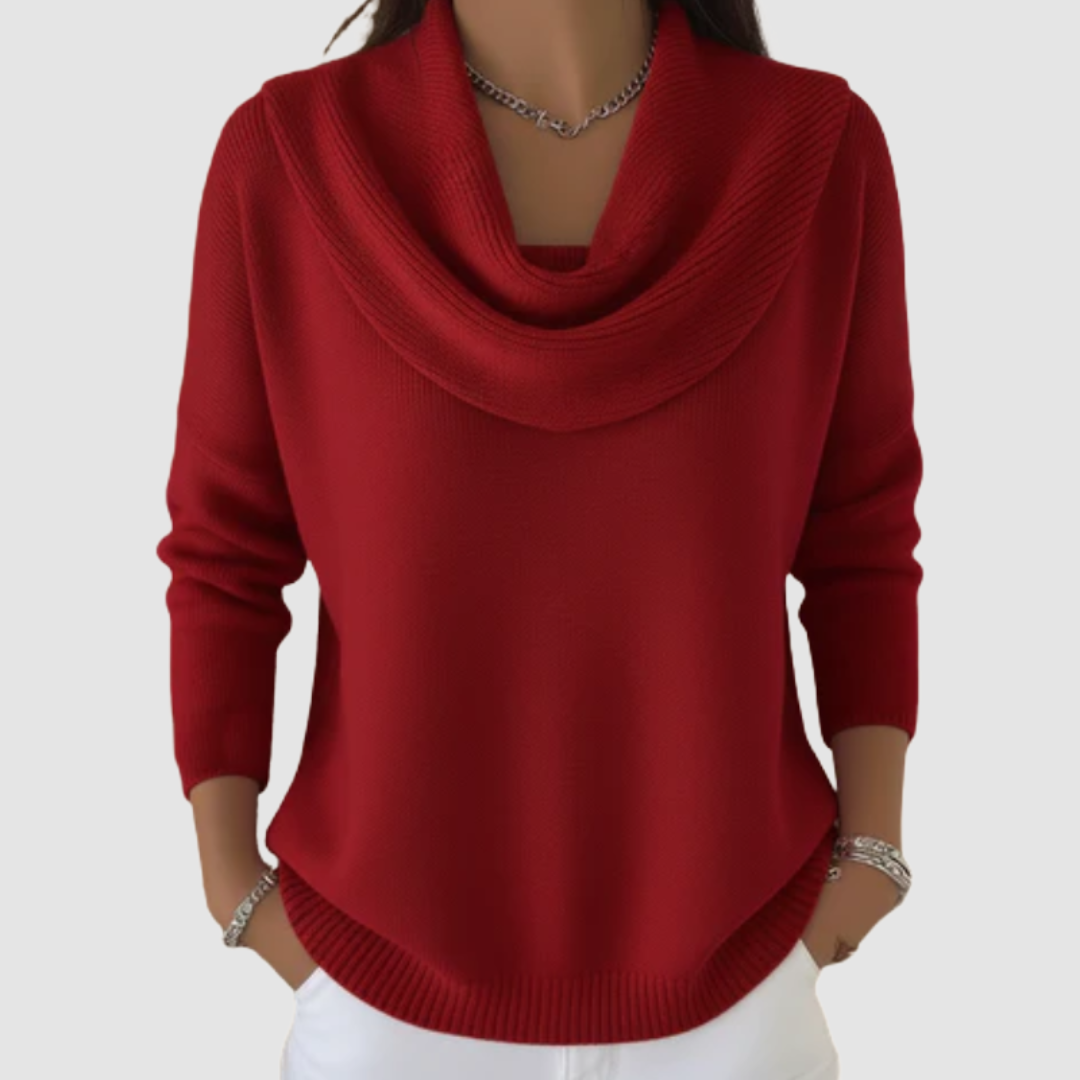Helen – Cowl Neck Relaxed Knit Jumper
