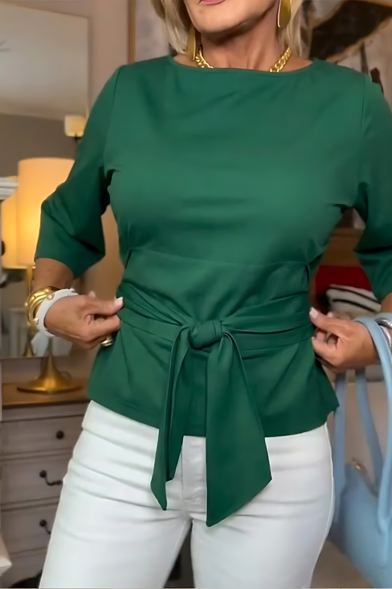 Joanne – Tie Waist Bow Detail Top