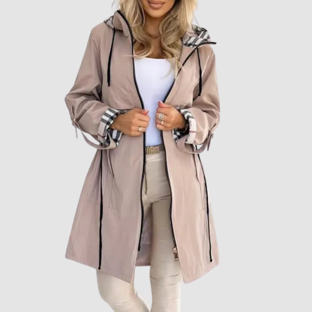 Angela – Hooded Zip Trench Coat