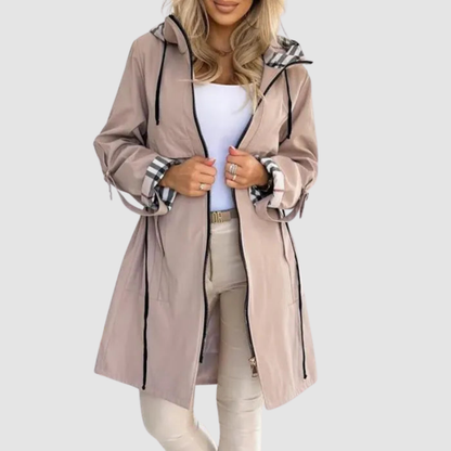 Angela – Hooded Zip Trench Coat