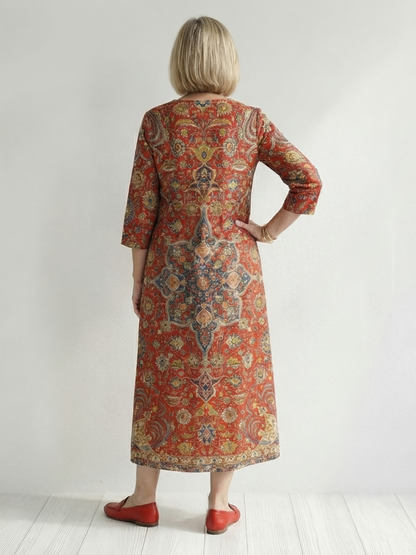 Kiana | Ease Patchwork Midi Dress
