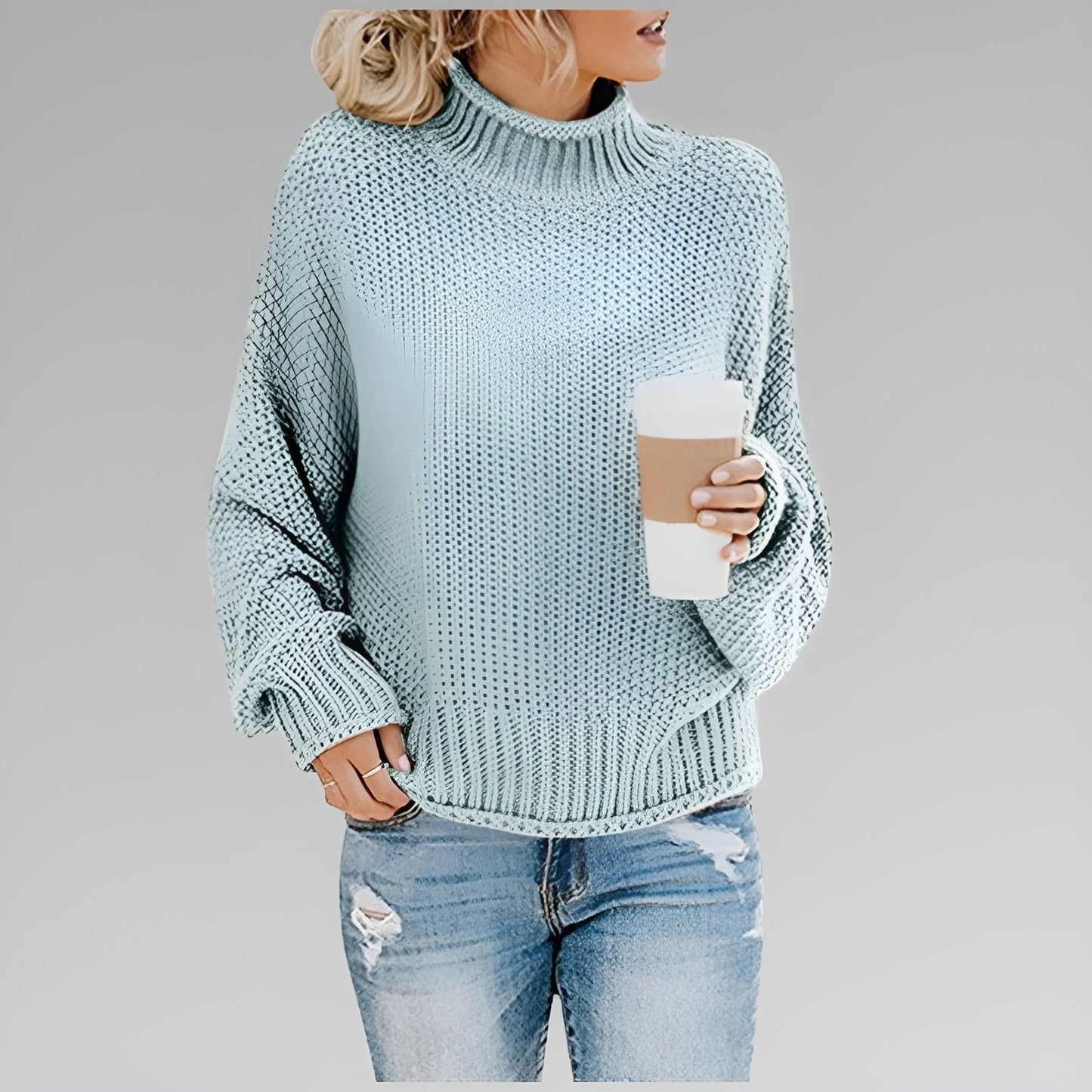 Wanda – Relaxed Mock Neck Knit Jumper