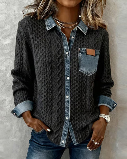 Kabira | Shirt with Denim Patchwork