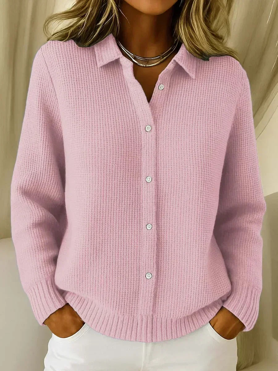 Rae – Textured Knit Button-Up Cardigan