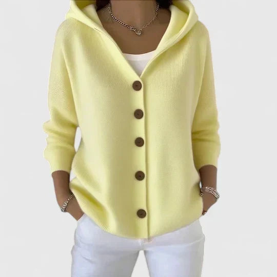 Marilyn – Hooded Button-Down Knit Cardigan