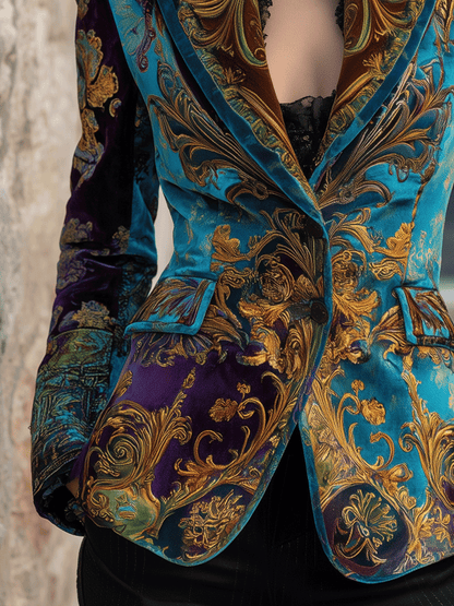 Clarissa – Baroque Velvet-Look Tailored Blazer