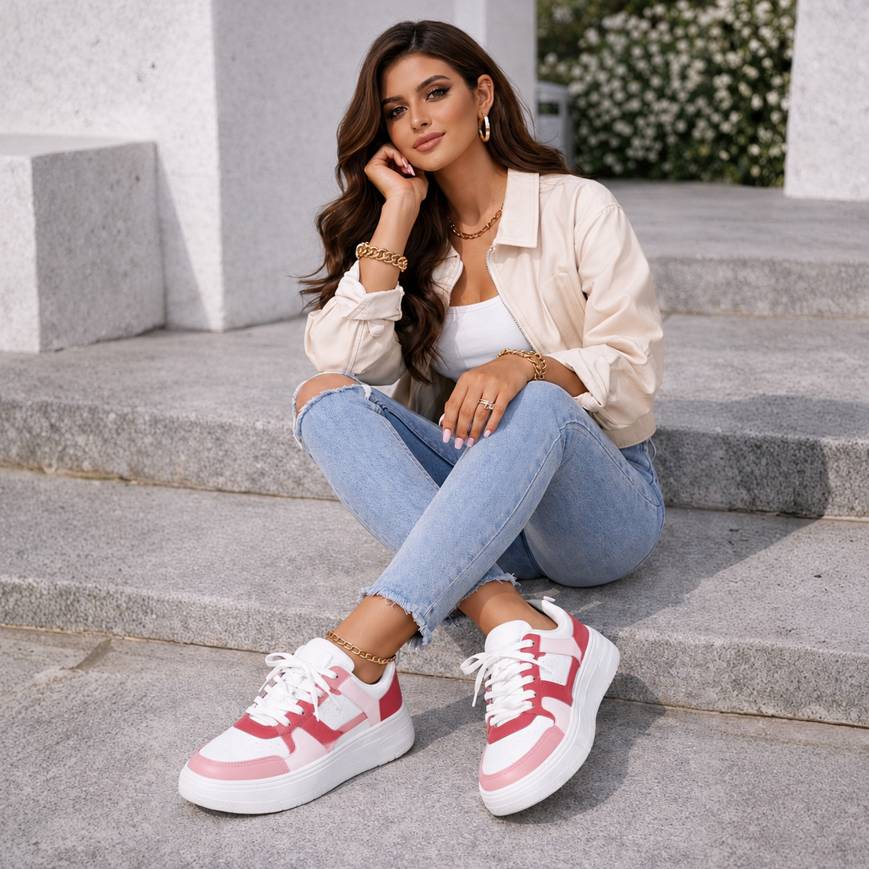 Janelle – Lace-Up Platform Sneakers