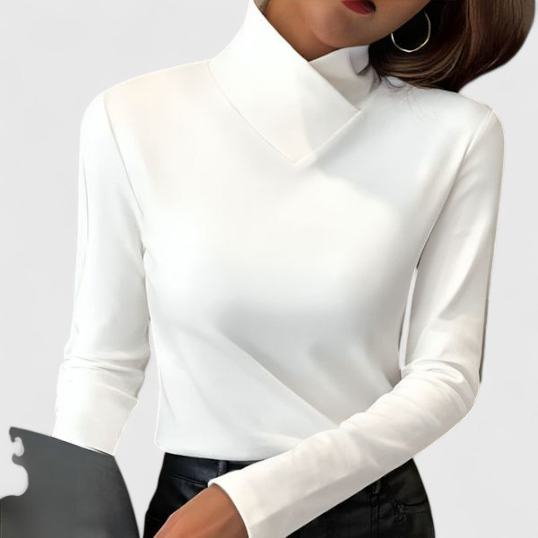 Teresa – Elegant High Neck Long Sleeve Top
