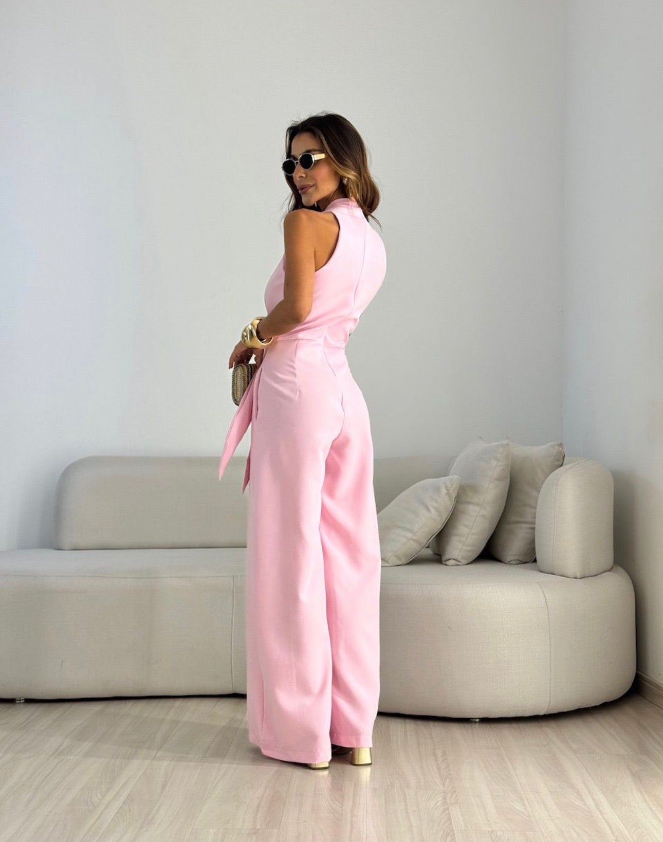 Rachel – Halter Neck Wide-Leg Jumpsuit