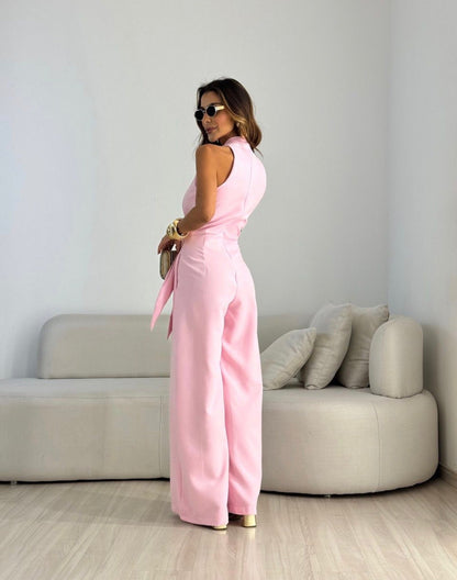 Rachel – Halter Neck Wide-Leg Jumpsuit