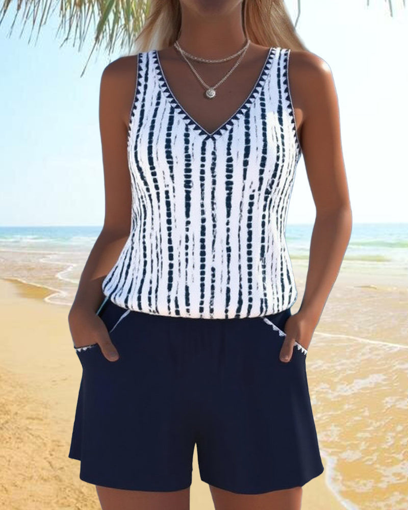 Deborah – Printed Tank Top and Shorts Set