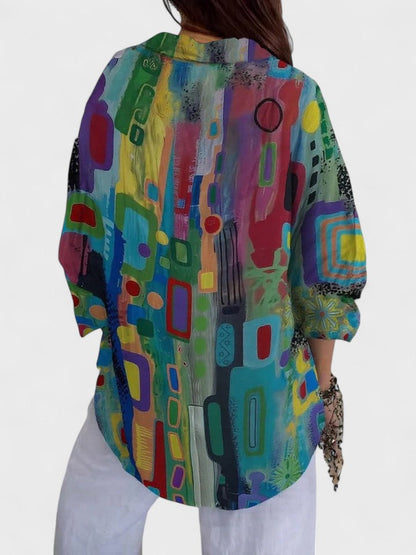 Julie | Elegant Geometric Pattern Blouse