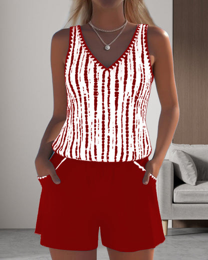 Deborah – Printed Tank Top and Shorts Set