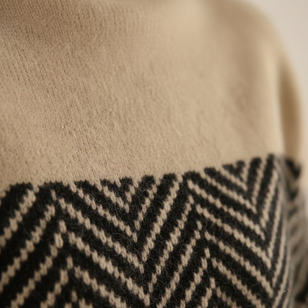 Kari – Herringbone Knit Turtleneck Jumper