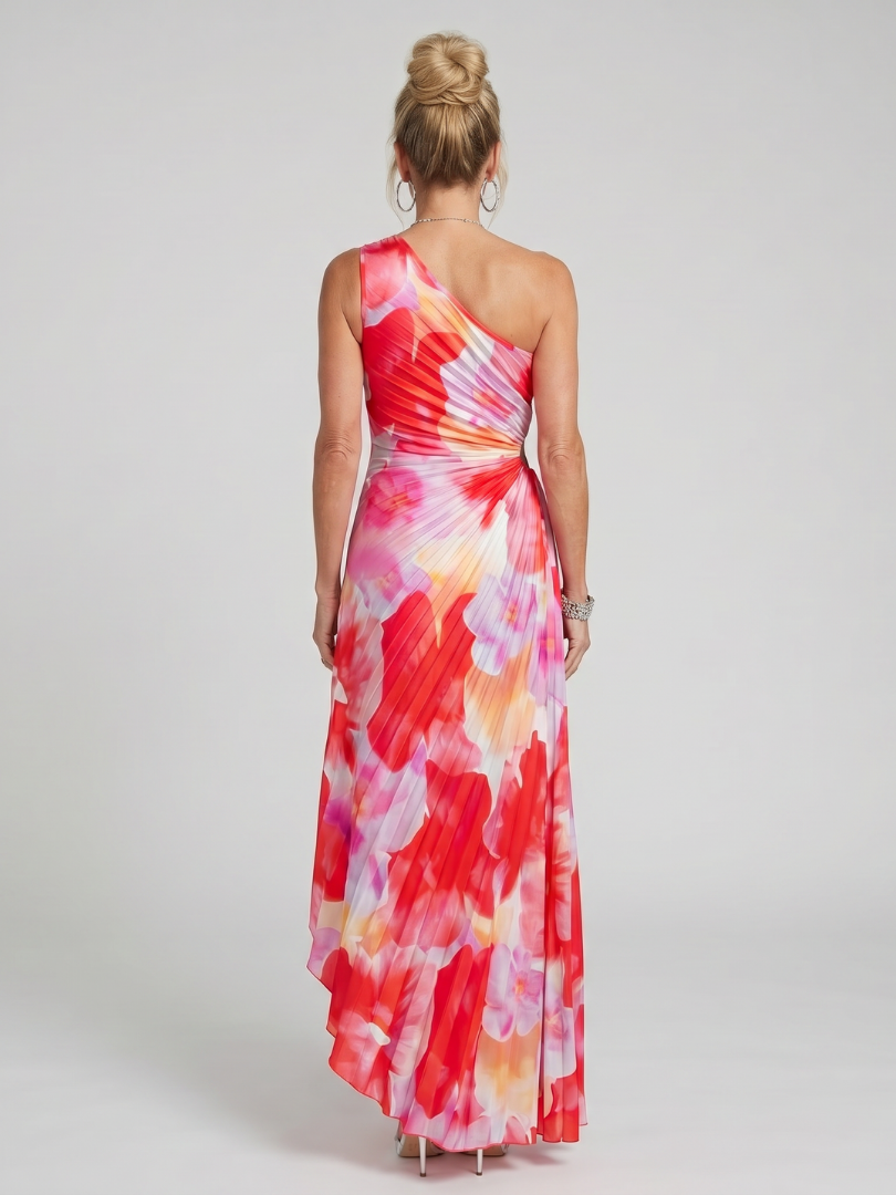 Elizabeth | One-Shoulder Pleated Midi Dress
