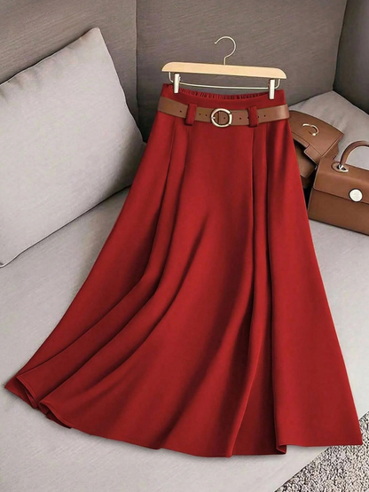 Mariah | Solid Colour High Waist a-Line Casual Skirt