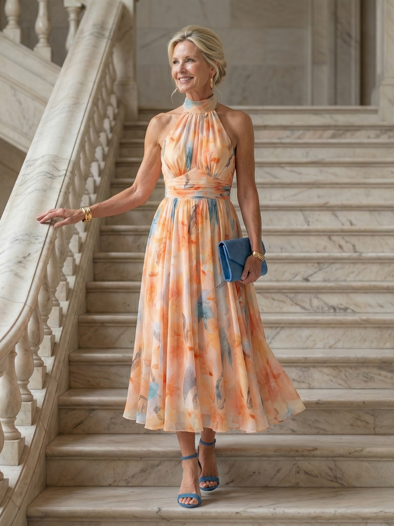 Emily | Soft Halter Midi Dress