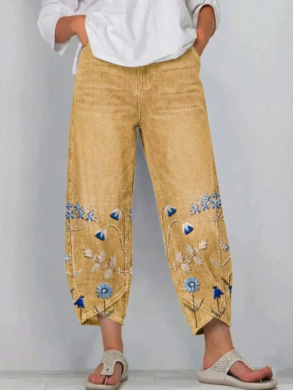 Fiona – Embroidered Relaxed-Fit Pants