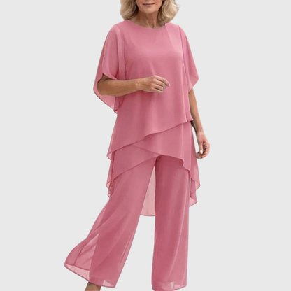 Keelin | Suit with Draped Palazzo Pants
