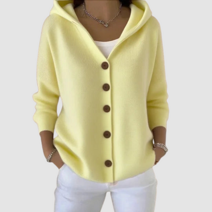 Lori – Hooded Button-Up Knit Cardigan