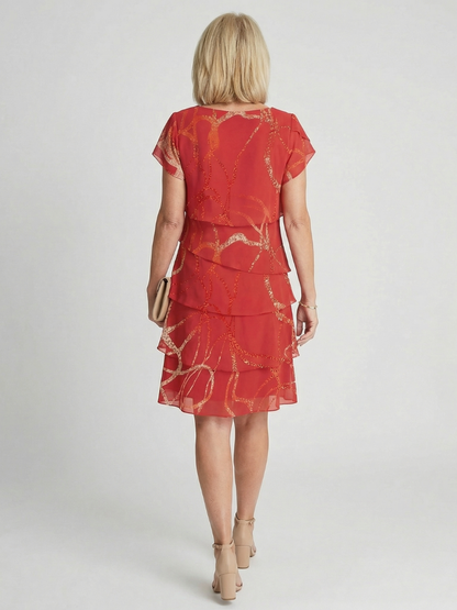 Lillian | Soft Abstract Knee Length Dress